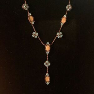 Vintage Park Lane Blue Floral Jewelry Necklace